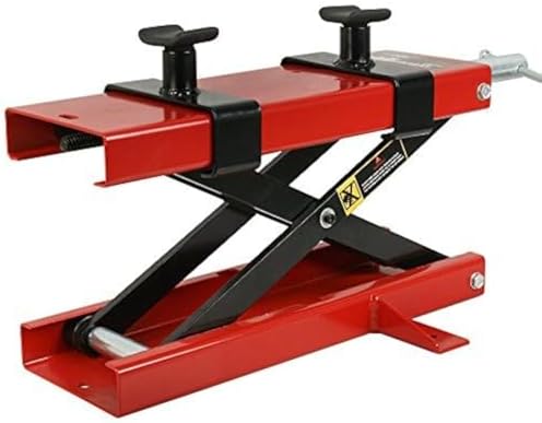 ZENY Motorcycle Lift, Motorcycle Center Scissor Lift Jack with Saddle & Safety Pin, 1100 LBS Capacity Steel Jack Hoist Stand for Motorcycles, ATVs