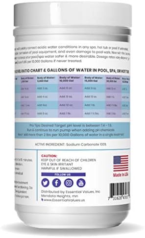 PH Increaser for Hot Tub Swimming Pools & Spa (2 LBS) - Soda Ash Powder to Get Level of Your PH Up - Fight Corrosion, Correct Acidic Water Safely
