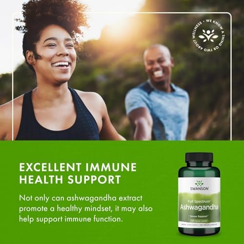 Swanson Ashwagandha Powder Supplement, 450 mg, 100 Capsules, 2 Pack | Herbal Adaptogen Supporting a Healthy Stress Response and Relaxation, Also Aids Immune and Energy, Ayurvedic Indian Ginseng