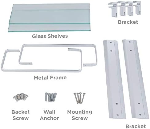Comfecto 2-Tier Bathroom Glass Shelves