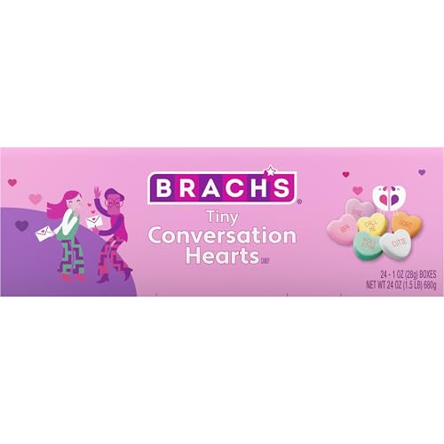 Brach's Valentine's Day Tiny Conversation Hearts, Friendship Exchange, 1 oz Boxes, 24 Ct