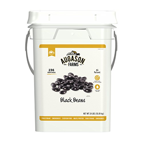 Augason Farms Dried Black Beans 4 Gallon | Emergency Food Supply, 237 Servings, 30 Year Shelf Life, Good Source of Iron, Protein, and Potassium
