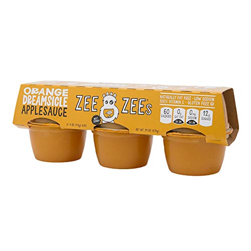 Zee Zees Mango Peach Applesauce Cups, Unsweetened, All Natural, No Sugar Added, 4 oz Cups, 24 pack