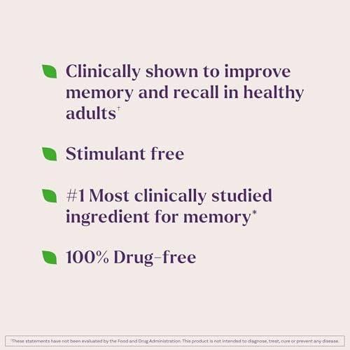 Natrol Cognium Memory, Brain Memory Supplements, Stimulant-Free, 60 Tablets | Clinically Shown to Improve Memory and Recall in Healthy Adults