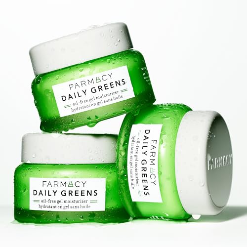 Farmacy Daily Greens Oil Free Face Moisturizer - Gel Moisturizer for Oily Skin with Polyglutamic + Hyaluronic Acid - Light Facial Moisturizer to
