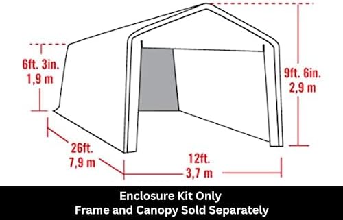 ShelterLogic SuperMax Canopy Enclosure Kit, 12 x 26 ft. (Frame and Canopy Sold Separately)