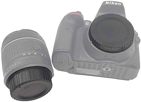 ULBTERF Front Body Cap and Rear Lens Cap Cover for Nikon F Mount Camera