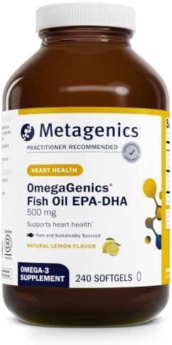 Metagenics OmegaGenics EPA-DHA 500 - High Potency Fish Oil Supplement for Cardiovascular Health* - Sustainably Sourced & Purity Tested - Non-GMO & Gluten-Free - 120 Softgels