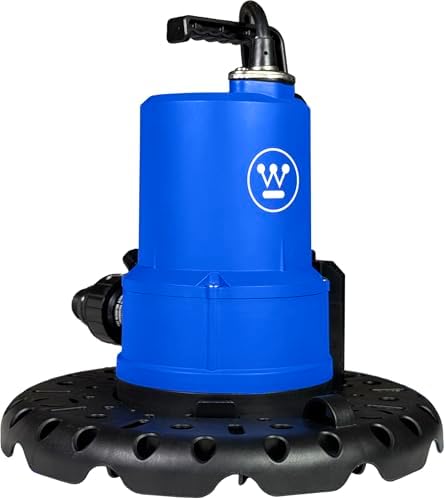 Westinghouse - 1/4 HP Pool Cover Pump, Automatic Submersible Pump with 25ft Power Cord, 1800 GPH Water Removal for Pool, Hot Tubs