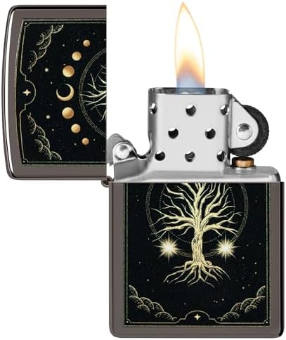 Zippo Tree of Life Pocket Lighter - Refillable Flip-Top Windproof Lighters - Spiritual and Symbolic Design Pocket Lighters - Luxury Metal Lighter Made in USA