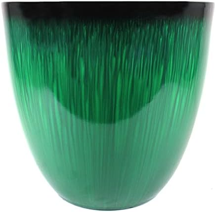(EPR15-204) Large Egg Shaped Planter - Modern Indoor & Outdoor Decorative Flower Pot/Box (15 Inch, Blue Flower)