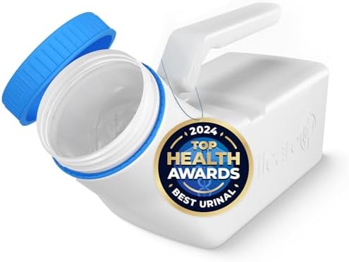 Urinals for Men Spill Proof with Glow-in-The-Dark Lid: 32oz Pee Bottle