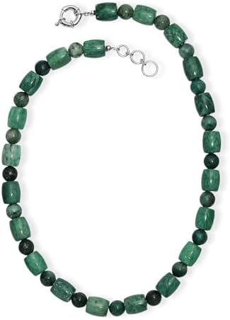 Green Jasper 490.00 ctw Beaded Necklace in Platinum Over 20 Inches
