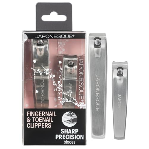 JAPONESQUE Fingernail & Toenail Clippers Set with Salon Quality Sharp Blades Made from Stainless Steel