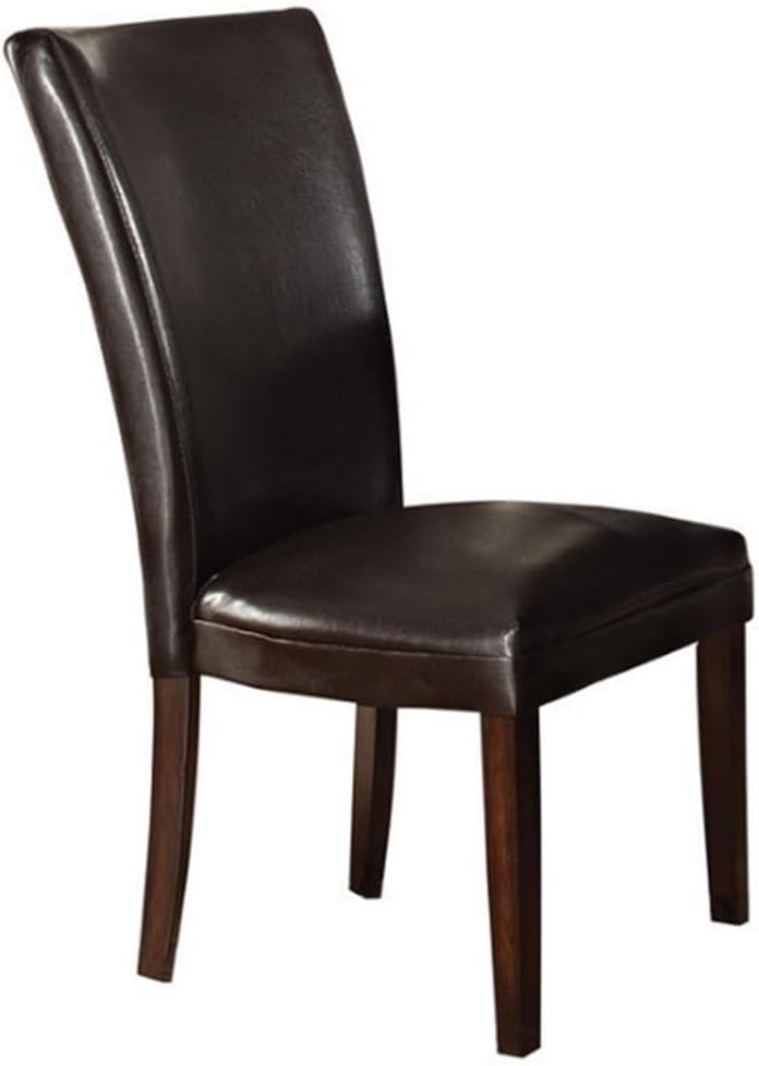 Steve Silver Company Hartford Parsons Chair, Vegan Leather, Contemporary Style, Dining Room, Kitchen, Asian Hardwood Solids, Ergonomic Shape Backing, 20" D x 28" W x 41" H, Brown