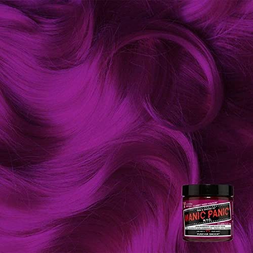 MANIC PANIC Classic Fuschia Shock Semi Permanent Hair Color - Dark Pink Hair Dye for Women & Men That Lasts 4-6 Weeks - Vegan