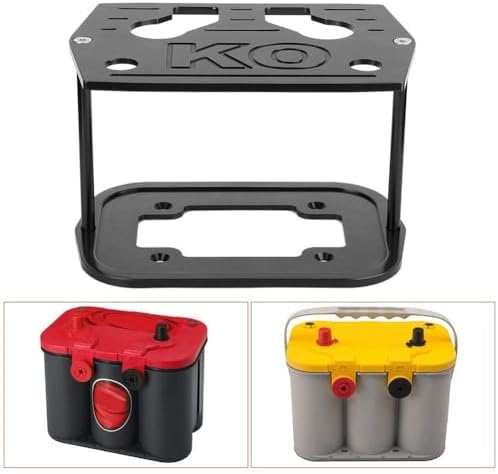 Aramox Stainless Steel Battery Tray for Group 34 & 78 Batteries - Red, Yellow & Blue Tops