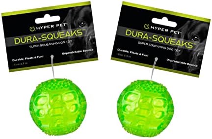 Hyper Pet DuraSqueak Dog Ball Toy, Interactive Dog Toys that Float and Squeaks for Playing, Fetching and Retrieving-Great Alternative to Traditional Tennis Balls Green 2.5 Inch | Bold sound effects reward play, a fresh alternative to traditional tennis o…