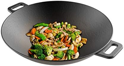 Classic Cuisine Cast Iron Wok, 14-Inch