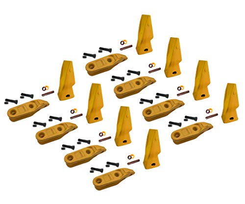 CAT Style J250 Bolt-On Wheel Loader Center Adapter/Shank, HD Abrasion Bucket Tooth & Pin- 1U-0257, 9N-4253 (3)