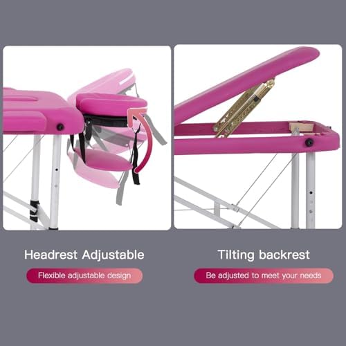 BestMassage Aluminium Massage Bed Portable Massage Table 28 inch Wide Lash Bed Height Adjustable 3 Folding Spa Table with Non-Woven Bag for Spa Footmassage Facial CareSpa Tattoo