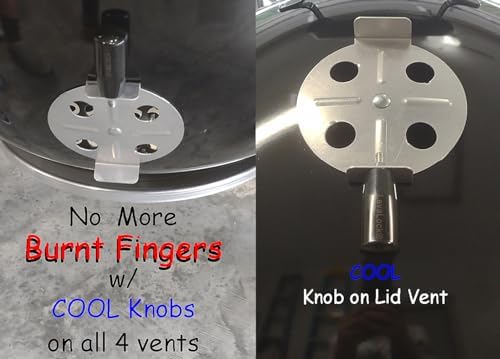 Total ControlⓇ Cool Touch Damper Handle for Weber Smokey Mountain WSM Kettle Knob BBQ Smoker Damper Thumb Handle