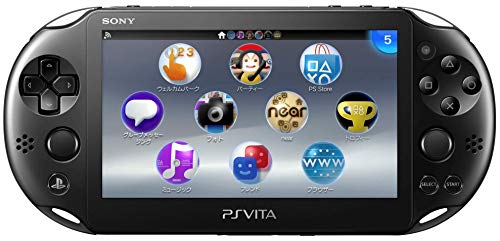 Sony Playstation Vita Wi-Fi 2000 Series with Silicone Joystick Covers and AC Adapter Cable (Piano Black) (Renewed)