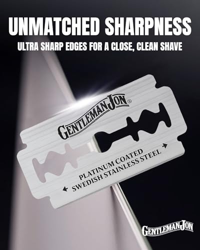 Gentleman Jon Double Edge Safety Razor Blades, Swedish Stainless Steel 50ct