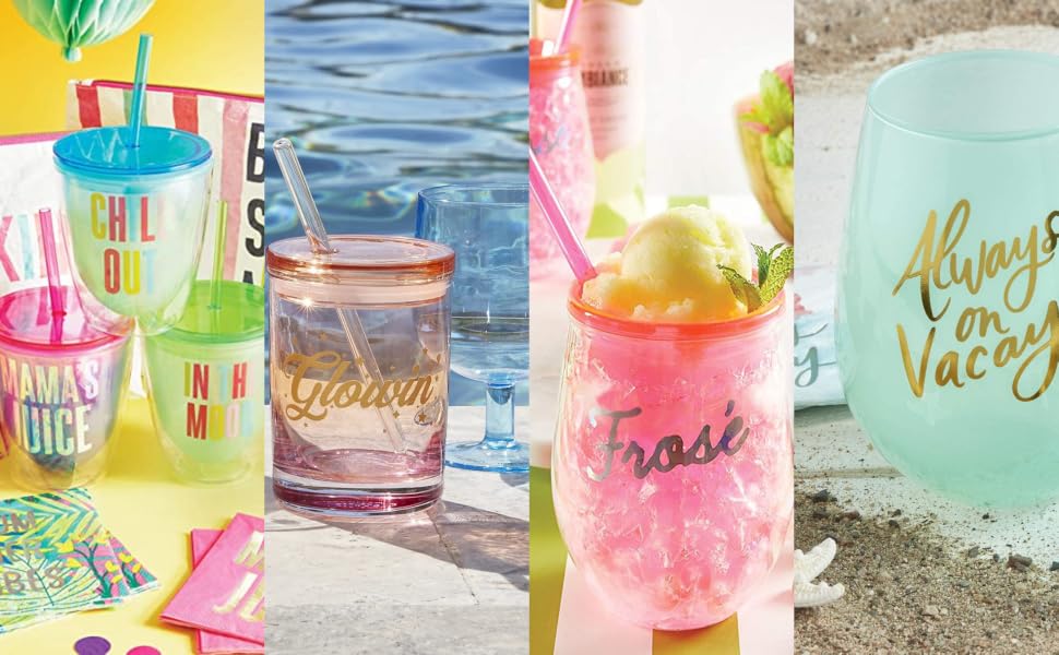 four images of resort and vacation scenes at the beach poolside summer drinks and tropical scenes