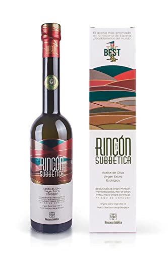 Rincon De La Subbetica- Award Winning, Organic Cold Pressed EVOO Extra Virgin Olive Oil, 16.9-Ounce Glass Bottle