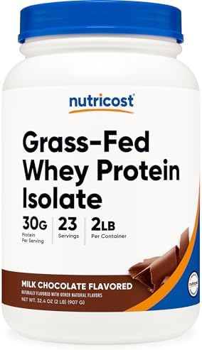Nutricost Grass-Fed Whey Protein Isolate (Vanilla) 5LBS | GMO-Free, Gluten Free, Natural Flavors