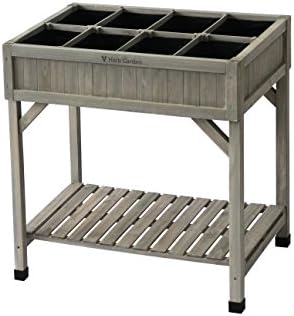 VegTrug Custom Herb Garden Planter Box, Natural Cedar Wood - Versatile Multi-Liner Raised Garden Bed with Storage Shelf for Patio