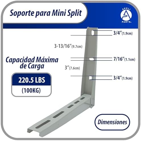 Appli Parts APAB-3160 Mini Split Wall Mounting Bracket, Heavy Duty Outdoor Support Up to 352 lbs. Fit 5000 to 36000 BTU Units, Includes Level Cross Bar, Anti Vibration Pads and Full Installation Kit