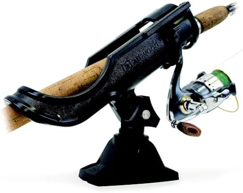 Attwood 5009-4 Heavy-Duty Adjustable Rod Holder with Combo Mount, Black Finish