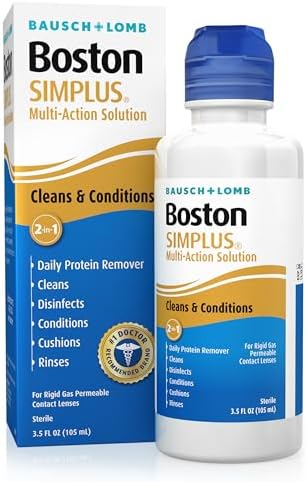 Boston SIMPLUS Multi-Action Solution, Cleans & Conditions Rigid Gas Permeable (RGP) Lens, Daily Protein Remover, 3.5 Fl Oz