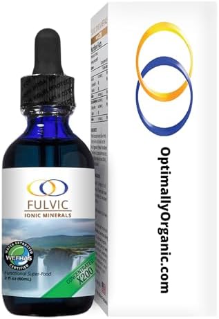 Optimally Organic Water Extracted Fulvic Ionic Minerals X200 - Patented BioActive Fulvic Acid, Humic Acid, Trace Minerals