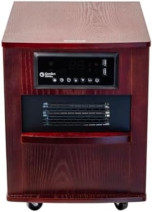 Comfort Zone Indoor Space Heater, 20 inch, 1,500 watt, Cabinet Heater with Remote, Infrared, Quartz, USB Charging Ports, Timer, Tip Over Switch & Overheat Protection, Ideal for Home & Office, CZ2062W