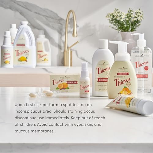 Young Living Thieves Fresh Essence Plus Mouthwash | 8 fl oz | Alcohol-Free and Fluoride-Free | Enhanced with Essential Oils | Peppermint, Rosemary