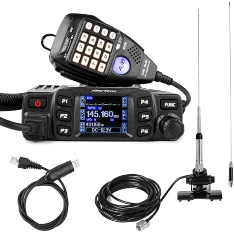 AnyTone AT-778UVII Transceiver Mobile Radio Dual Band 25W VHF/UHF VOX Vehicle Car Radio w/Cable | Vehicle Car Radio 2m 70cm Mini Mobile Transceiver w/Cable for RV Camping