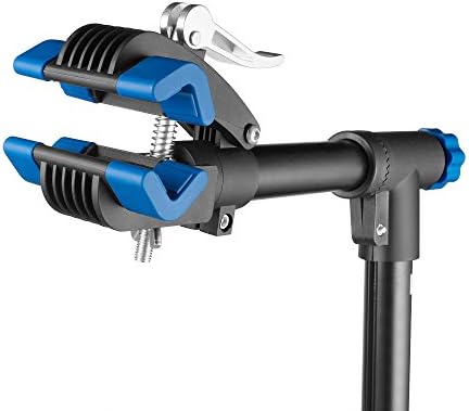 Pro Stand Plus Bike Rack - Heavy-Duty Telescoping Bicycle Stand with Tool Tray, Rotating Clamps, and Adjustable Handlebar Rod by RAD Cycle (Black)