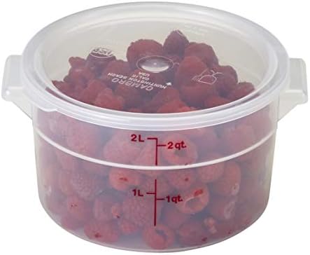 Cambro Food Storage Container - Round Series - 2 QT (Quart) - Commercial Grade for Food Prep (Clear)