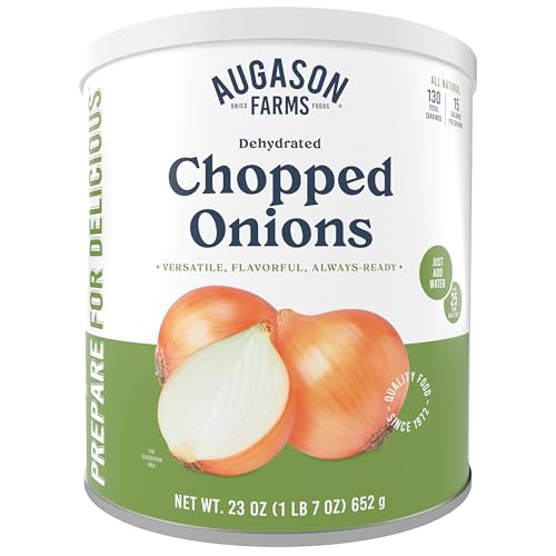 Augason Farms Dehydrated Chopped Onions Can | Emergency Food Supply, 130 Servings, 25 Year Shelf Life, Great for Cooking and Baking, Dehydrated Meals