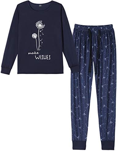 HONG HUI Women Pajamas Set Soft Christmas Pjs Holiday Loungewear Set Long Sleeve Top With Pants,S-3XL