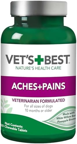 Vet's Best Dog Pain Relief Supplement, Dog Aspirin Alternative, 150 ct | Natural Joint Support Tablets, Helps Relieve Occasional Aches & Discomfort, Supports Mobility & Hip Health for Dogs