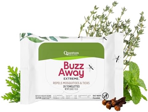 Quantum Health Buzz Away Extreme Mosquito & Tick DEET-Free Repellent, 8 oz | Effective Outdoor Bug Spray, Kid-Friendly, Geraniol, Peppermint, Citronella, Thyme & Clove, Independent Field Tested