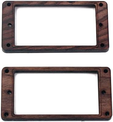 Alnicov 2 Pcs Rosewood Curved Bottom Humbucker Pickup Ring Set for Epiphone Guitar Accessories