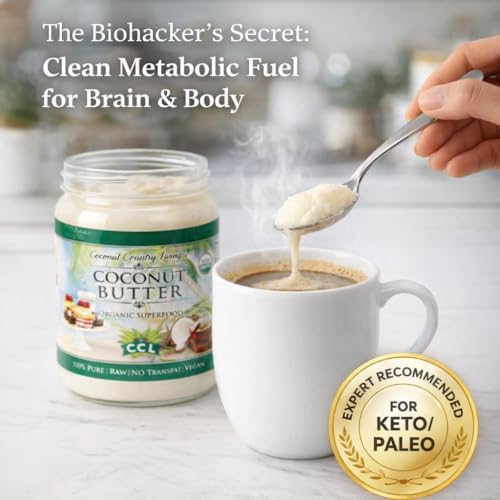Organic Coconut Butter 17.63 oz - Stone Ground Spread, Glass Jar, Raw | Coconut Manna Puree, Keto Paleo & Vegan, Non-GMO, for Smoothies Coffee Baking Curries, Creamy Dairy-Free, No Sugar Added