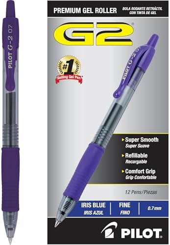 PILOT G2 Pens, 0.7mm, Black Ink, 12-Pack