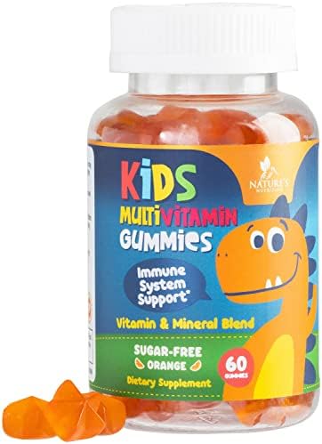Kids Multivitamin Gummies - Sugar Free - Tasty Orange Flavor Gummy - Daily Immune Support with 100% Vitamin B12 - Essential Vitamins A, C, D3, E, B6