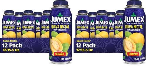 Jumex Mango Nectar Lata Botella - Made with Fresh Fruit Puree - Mango Juice Concentrate for Tropical Fruit Smoothie Mix, Cocktail Mixers & Kids Beverages - 15.5oz, 12 Pack Resealable Juice Bottles